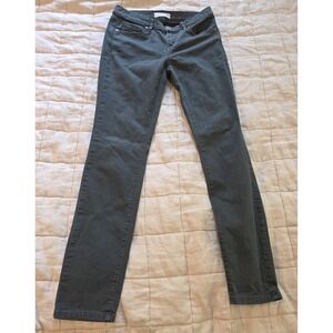 Loft Size 0 Modern Skinny 5 Pocket Ankle Jean Midnight Green Grey